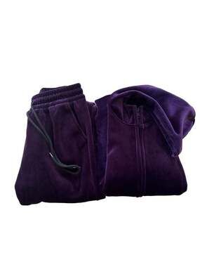 Trendsetter Velour Set Plum Tracksuit S/M